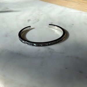 KENDRA SCOTT JACK SILVER CUFF BRACELET IN CHARCOAL GRAY CRYSTAL-no dustbag
